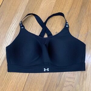 Under Armour Women Black High Impact Molded Cup Sports Bra XL Fitted 1310850